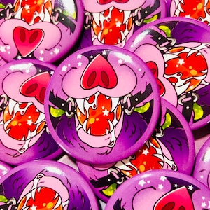 Furry: Bat Ball Gag Pinback Button Badge