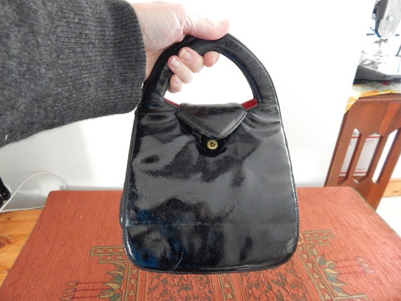 Mid Century Black Purse by Greta Originals - Blac… - image 1