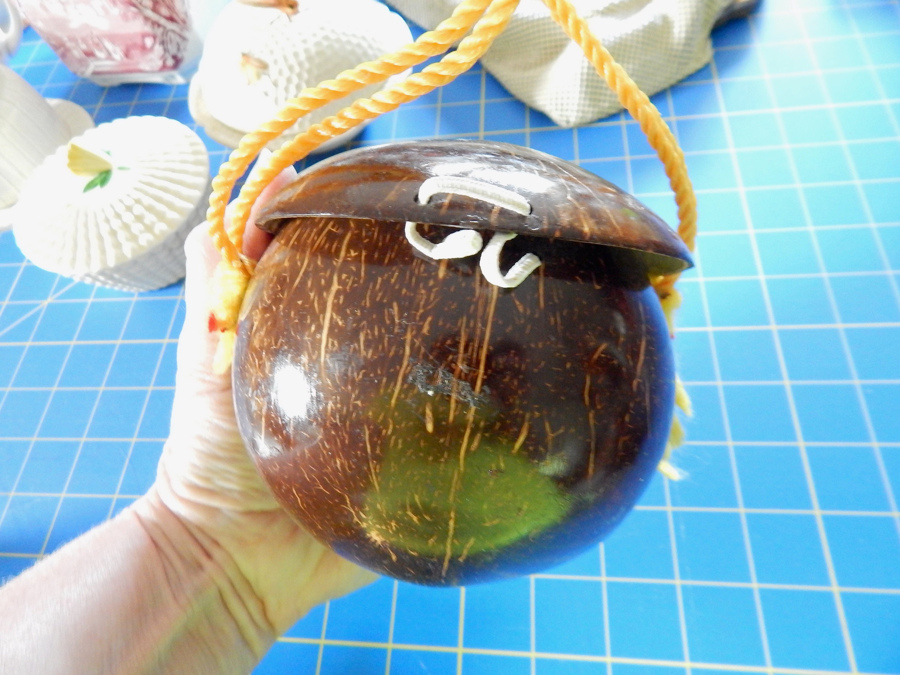 Vintage Hawaii Coconut Souvenir Purse Girls Head Coconut Etsy