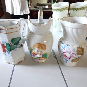 Pretty Detailed Vintage Large Creamers, Milk or Syrup Pitchers - Your Choice - Victorian Serving Pieces