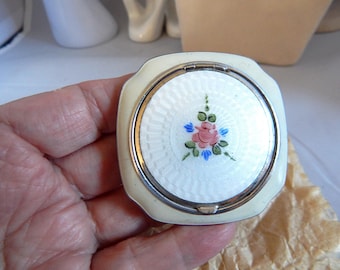 Guilloche Enamel Powder & Rouge Compact Case