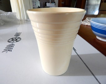 Original Fiestaware Ivory Tumbler Large HTF Large Drinking Cup - Ivory Fiesta Water Glass 1930s AS IS