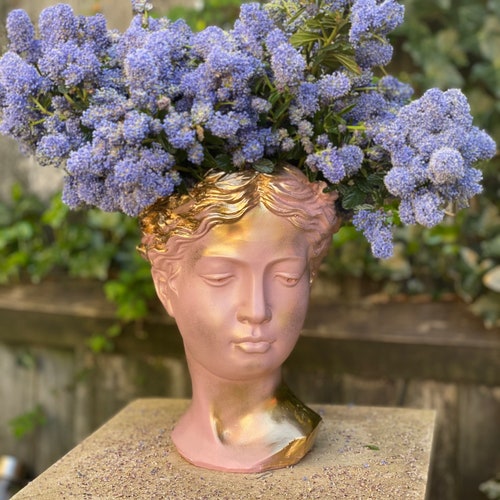 Goddess Grecian Head Face Bust Flower Vase/pot White Etsy UK