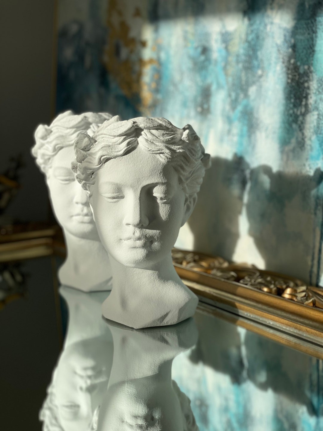 Goddess Grecian Head Face Bust Flower Vase/pot White - Etsy UK