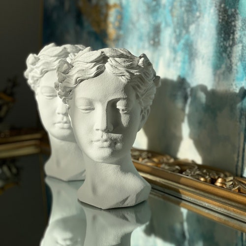 Goddess Grecian Head Face Bust Flower Vase/pot White Etsy UK