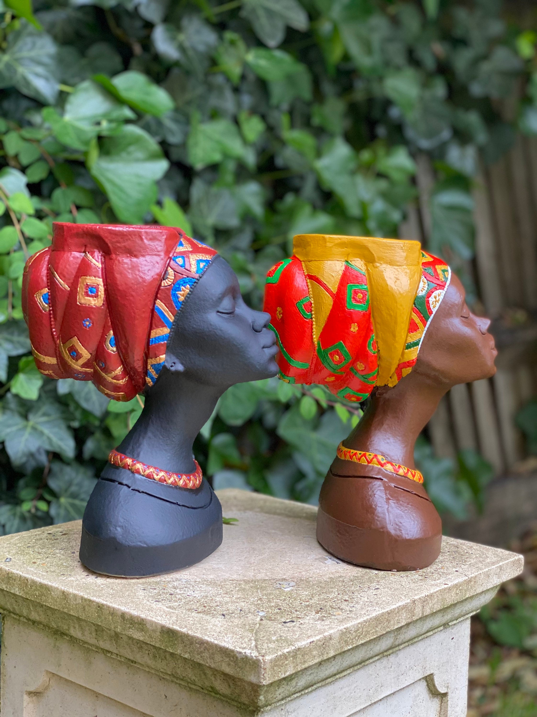 Head Face Bust Flower Vase/pot Mayra African Queen Black and Etsy UK