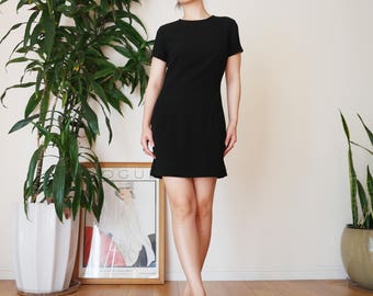 90s Little Black Dress / black mini dress / 90s black dress / simple black party dress