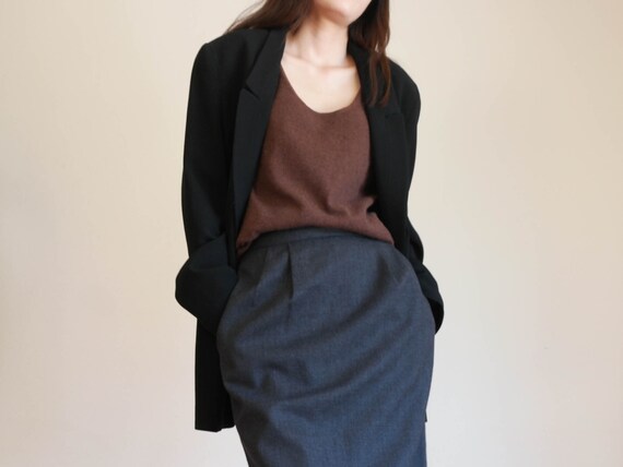Giorgio Armani Black Blazer | Minimal Black Wool B