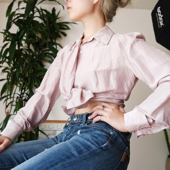90's Silk Button Down / Women Button Down / vintag