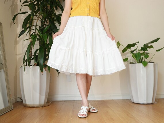 Gunne Sax Boho White Flared Skirt / White Gunne Sa