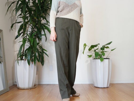 olive green high waisted pants