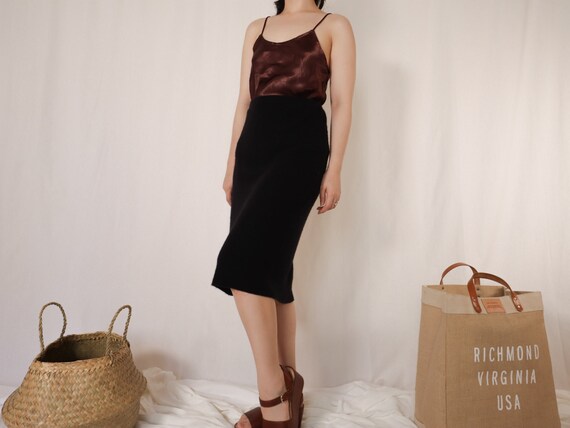 Vintage Donna Karen Cashmere Skirt | Black Below K