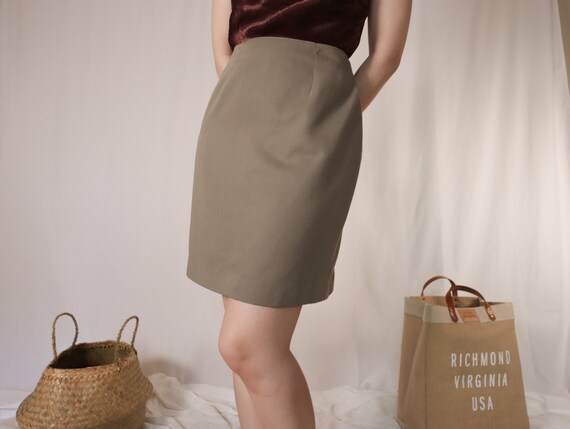 tan knee skirt