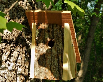 Bark Faced- Wedge Shaped Wren/Chickadee House