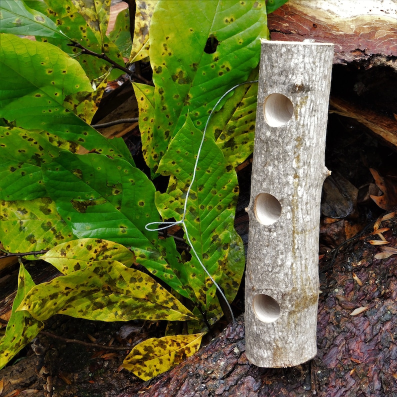 3 Hole Horizontal Log Suet Feeder Etsy