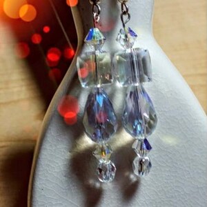 Crystal Handmade Earrings - Crystal Christmas Gift - Birthday Gift - Long Statement Earrings - Elegant Crystal Earrings - Any Occasion Gift