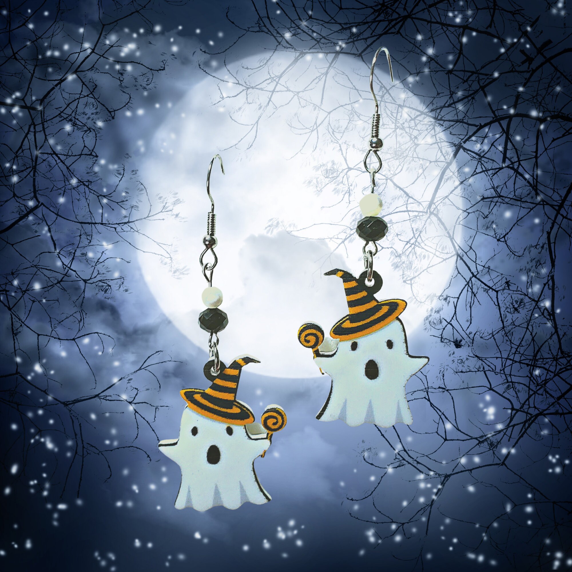 Halloween Earrings - Pumpkin Earrings - Black Cat Earrings - Reaper Earrings - Witch Earrings-Ghost Earrings-Pirate Earrings-Kawaii Earrings - Thumbnail 2