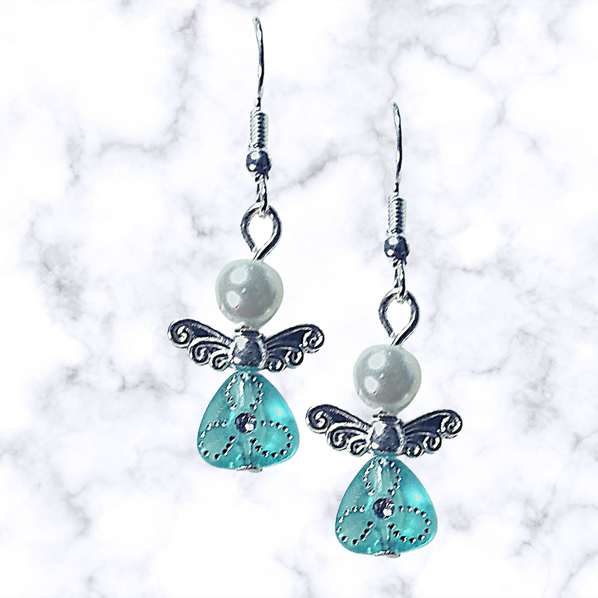 Colorful Angel Earrings - Crystal Angel Earrings - Christmas Gift - Easter Gift - Birthday Gift - Religious Gift - Handmade in USA - Thumbnail 7