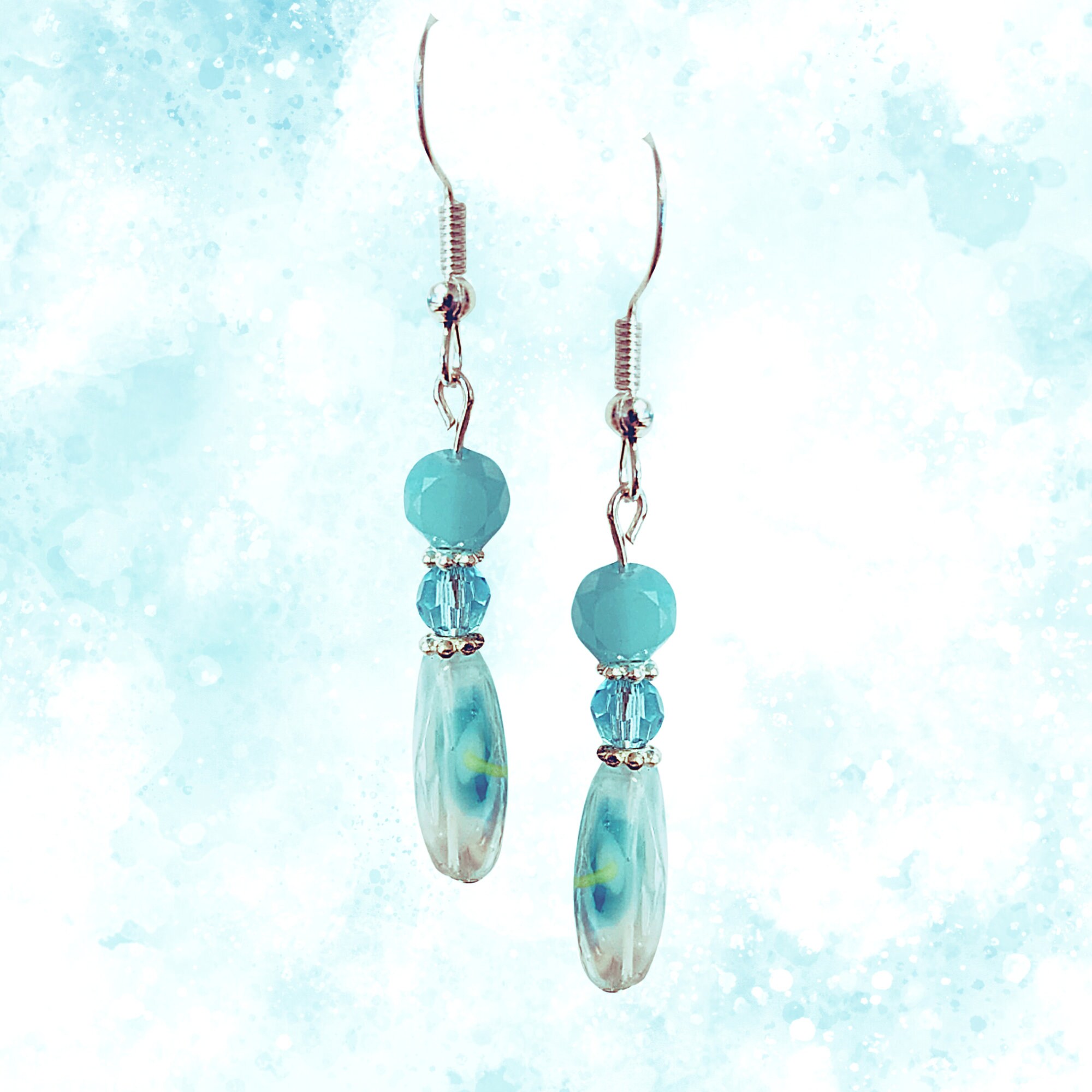 Christmas Blue Earrings-Blue Crystal Teardrop Earrings-Mother's Day Gift- Easter Gift -Christmas Gift -Birthday Gift -Blue Hanukkah Earrings