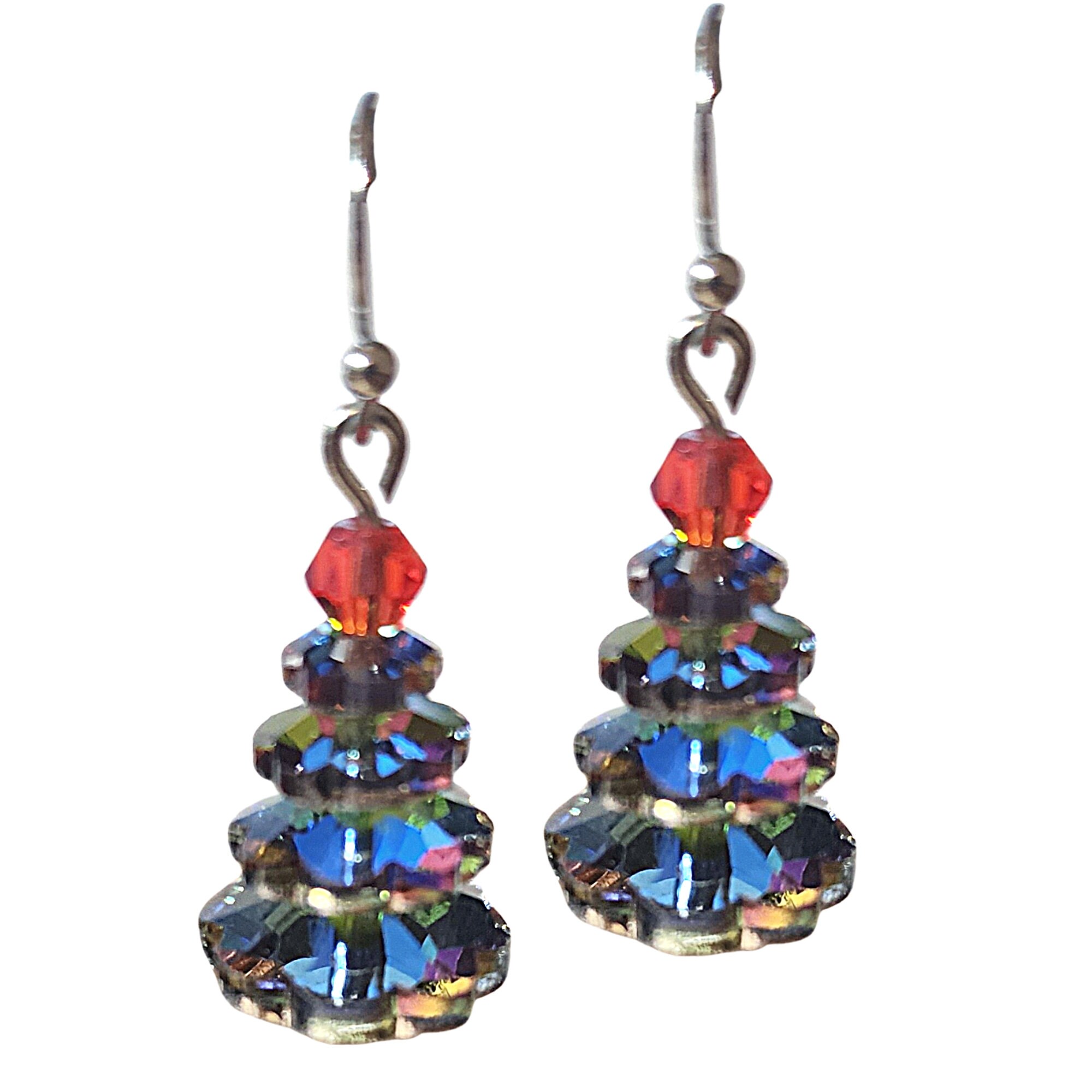 Christmas Earrings - Christmas Trees Crystal Earrings - Christmas Kawaii Earrings - Christmas Gift Earrings - Birthday Gift - Thumbnail 2