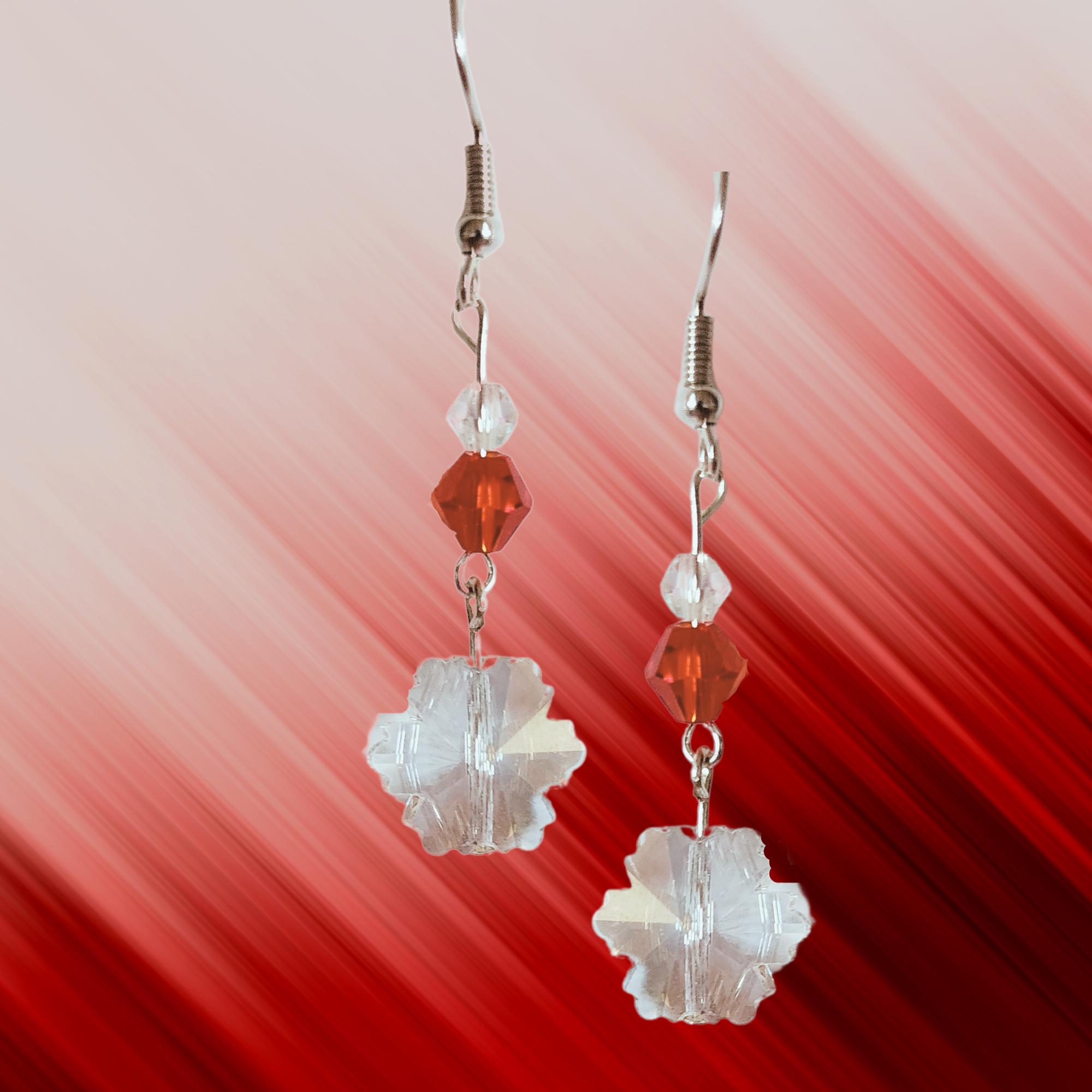 Crystal Snowflake Earrings-Christmas Snowflake Earrings-Mother's Day Gift-Easter Earrings-Birthday Gift - Fun Crystal Earrings - MANY COLORS - Thumbnail 2