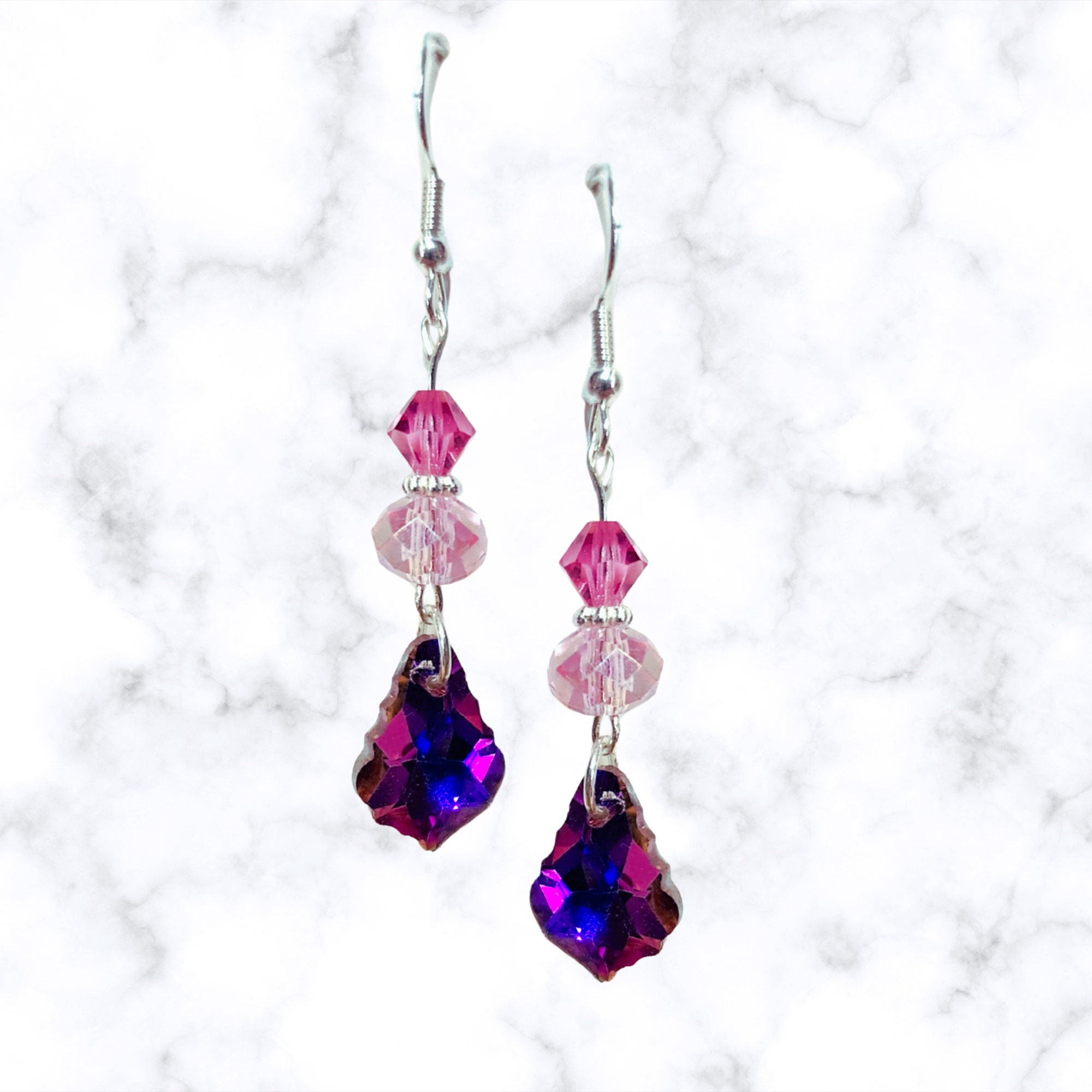 Teardrop Crystal Earrings - MANY COLORS- Elegant Teardrop Jewelry - Mother's Day Gift - Christmas Crystal Earrings Gift - Birthday Gift Idea - Thumbnail 2
