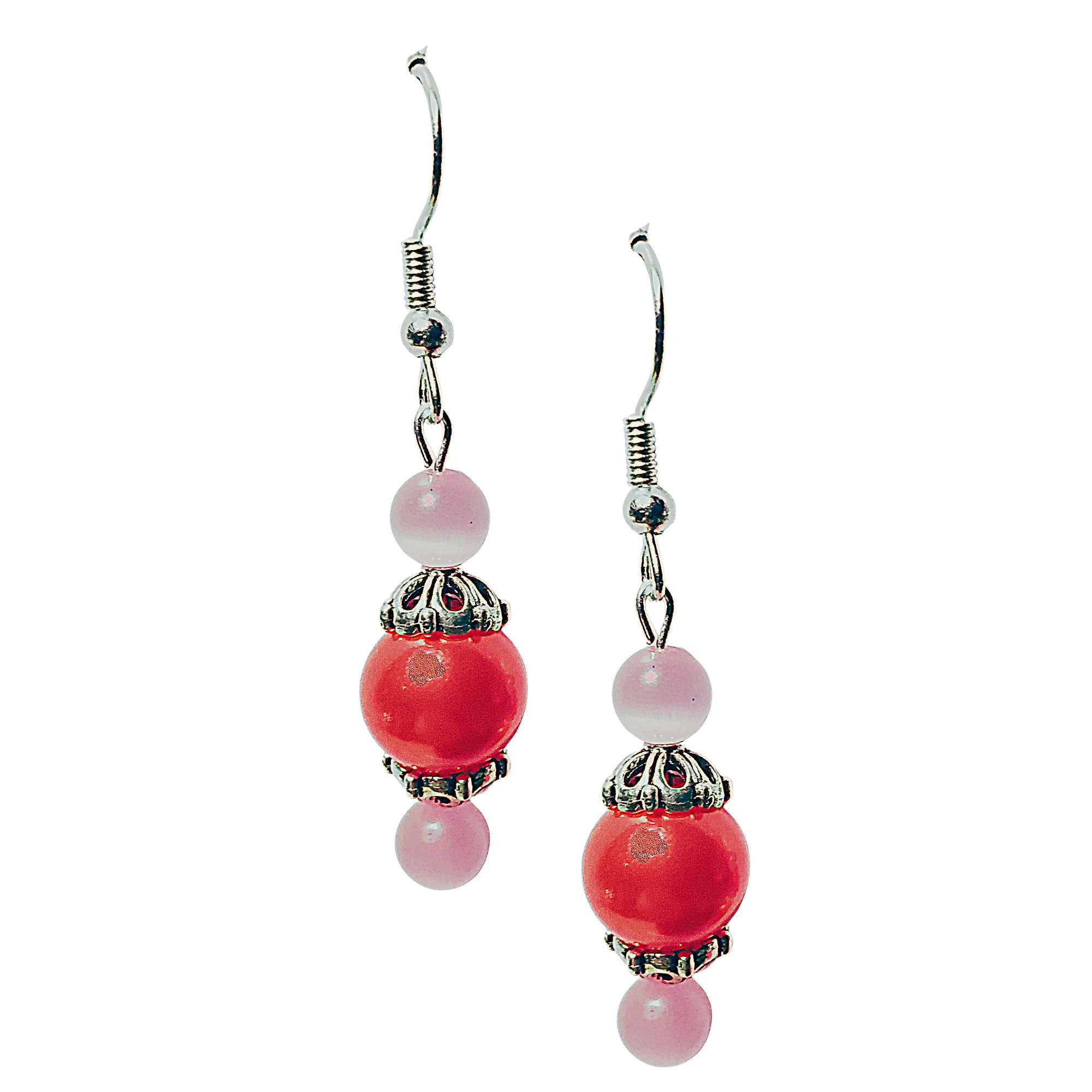 Valentine's Day Earrings -Mother's Day Gift -Red Crystal Earrings -Pink Crystal Earrings -Gift Earrings -Fun Party Earrings -Kawaii Earrings - Thumbnail 2