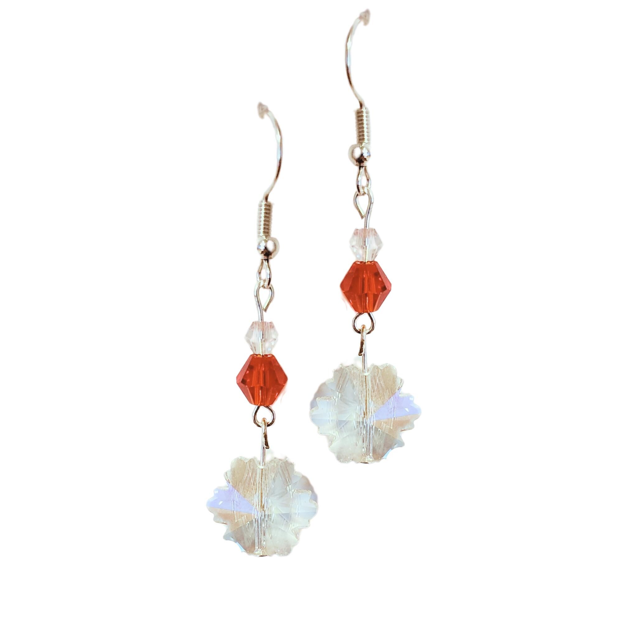 Crystal Snowflake Earrings-Christmas Snowflake Earrings-Mother's Day Gift-Easter Earrings-Birthday Gift - Fun Crystal Earrings - MANY COLORS - Thumbnail 4