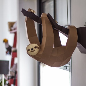 Sloth Paper Toy Sloth Papercraft, Paper Sloth, DIY, Paper Animal, Home Decor, Handmade ...