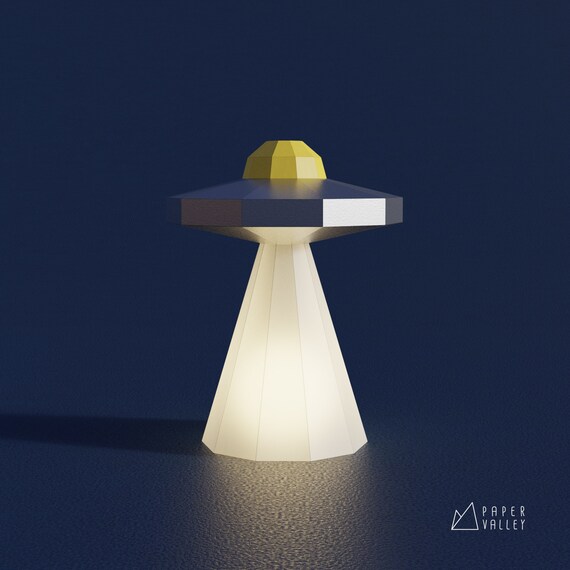 UFO Papercraft, Alien Spaceship Lamp, Space DIY Home Decor, Fun