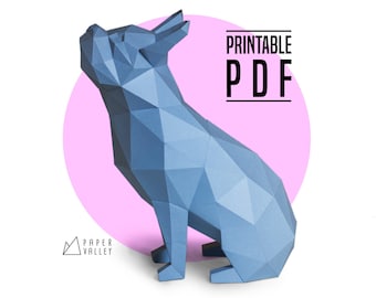 French Bulldog Papercraft, Paper Bulldog, DIY, Paper Dog, Home Decor, Handmade gift, papertoy, printable template PDF, Decoration, Paper Pet