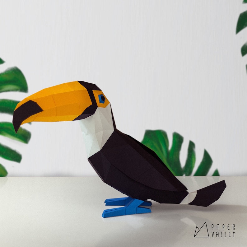 Toucan Papercraft Paper Toucan DIY Paper Animal Home Etsy