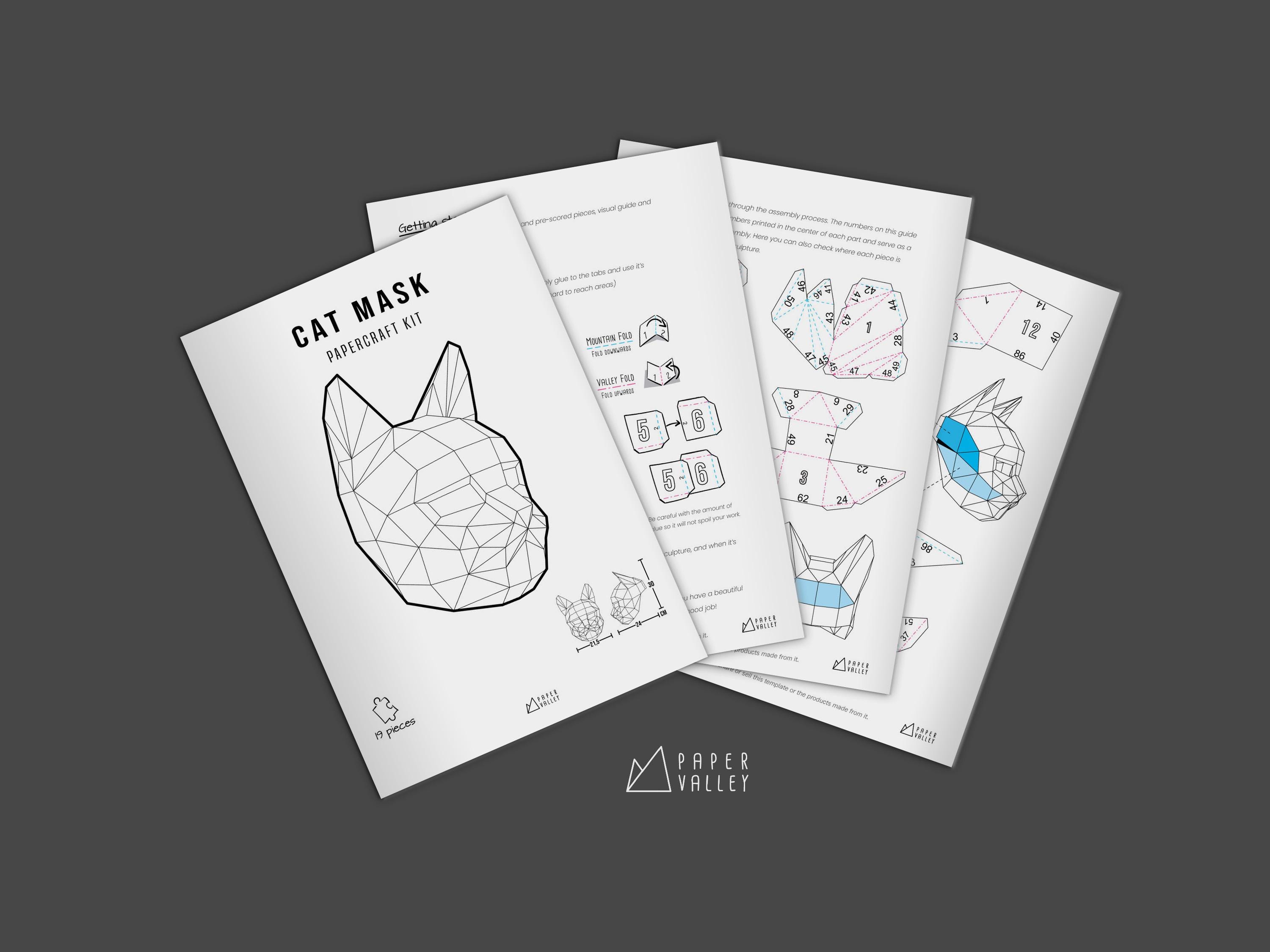 Cat Mask Papercraft Template - Printable PDF - Etsy Australia