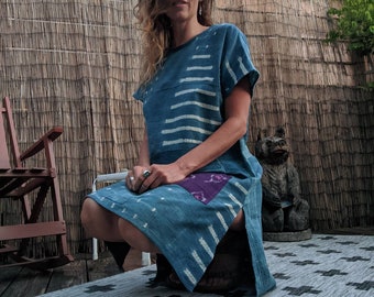 Pick Your Own indigo cloth for MADE TO ORDER tunic dress