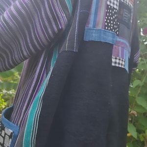 Stunning Artist jacket purple African Stripecloth patchwork