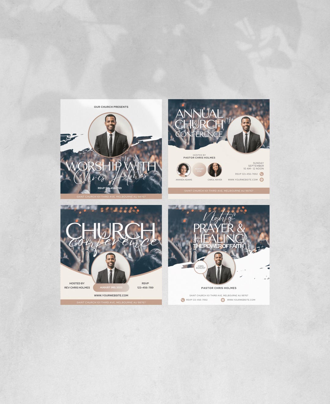 Church Instagram Post Bundles, Canva Editable Social Media Content ...