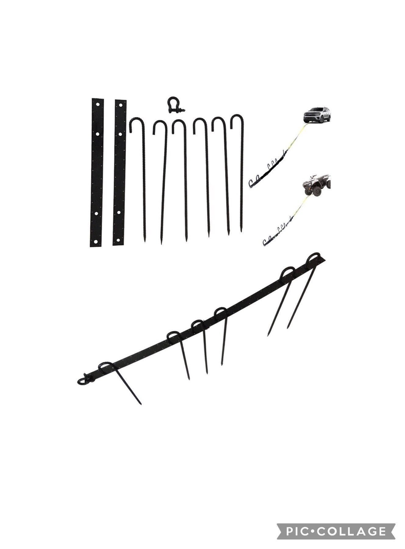 Winch Ground Anchor and Spikes Kit for Winch or Come Along Winch Self