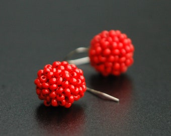 Woman Earrings, Handmade Red Earrings Gift For Girlfriend