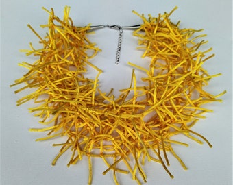 Yellow Necklace, Unique Gift for Her, Handmade Jewelry, Spring Jewelry