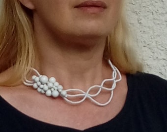 White Statement Necklace For Woman