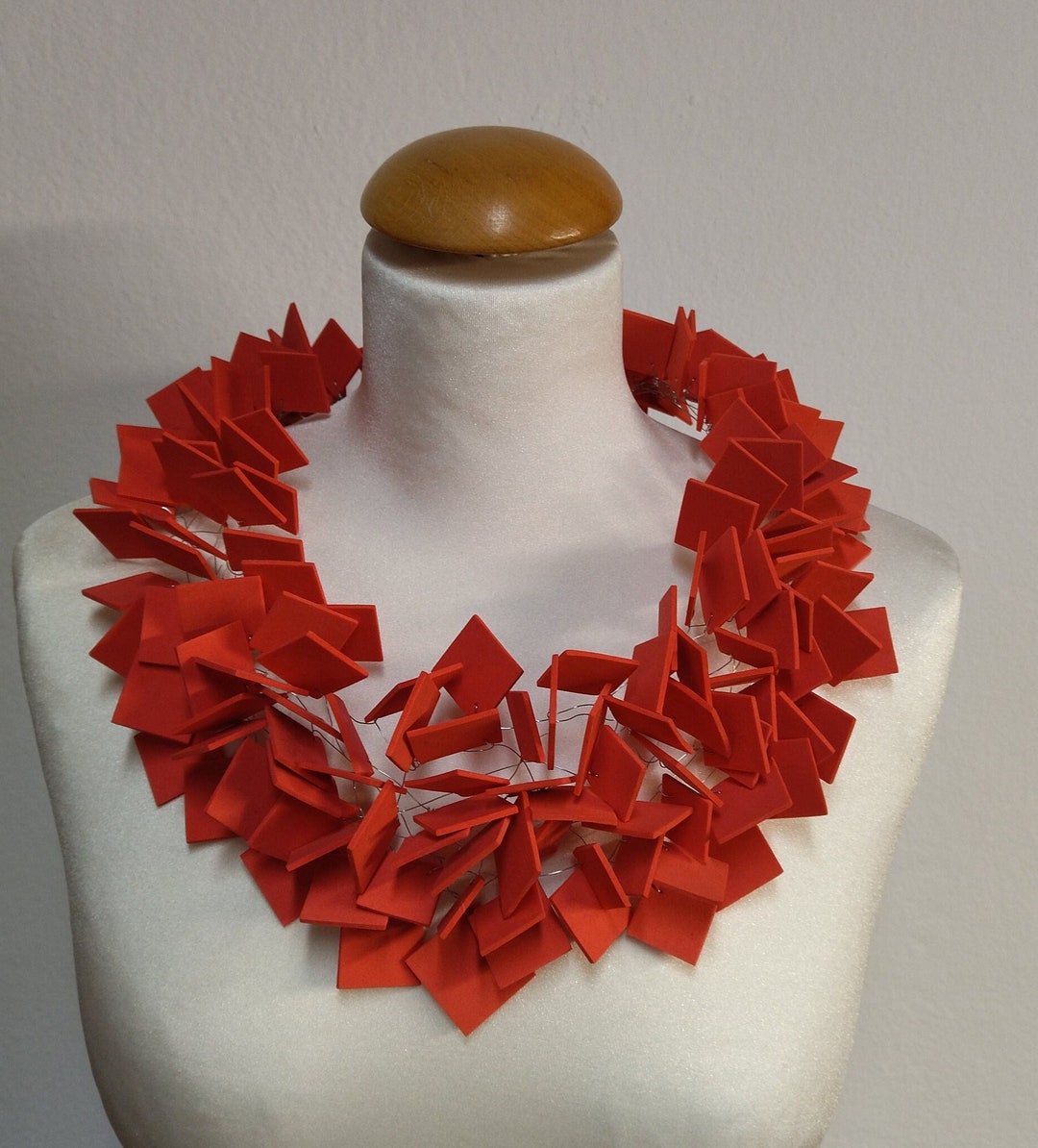 Big Red Necklace for Woman Handmade Red Foam Jewelry - Etsy