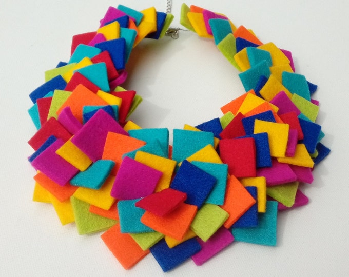 Featured listing image: Unique Chunky Necklace, Colorful Statement Jewelry Gift