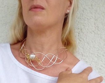 Wedding Necklace, Modern Necklace for Bride, Elegant Style For Woman