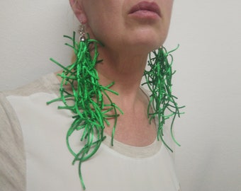 Green  Long Earrings,