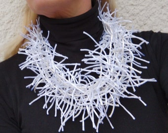 White Bib Necklace For Woman, Gift For Her