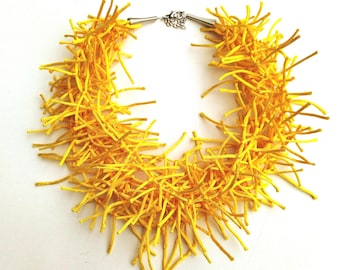 Vibrant Yellow Handmade Necklace, Thoughtful Gift for Her, Handmade Beauty