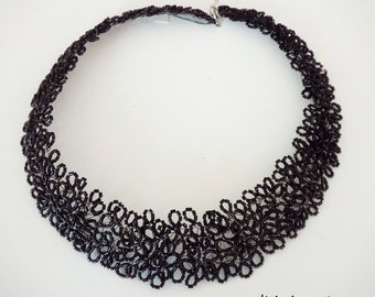 Black Necklace, Glass Beads Necklace For Woman Gift