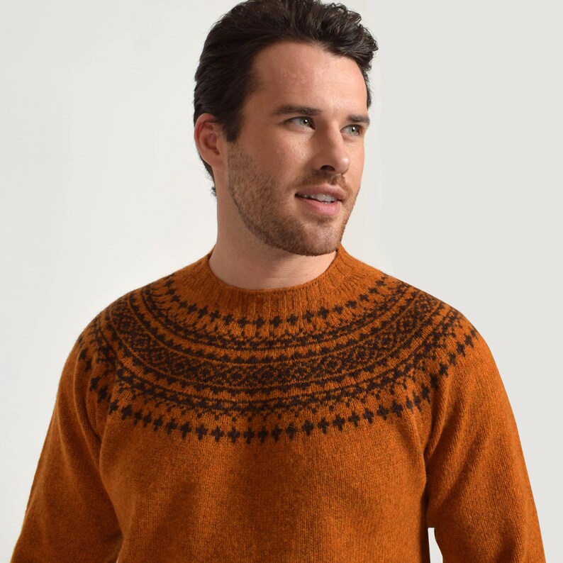 Bonnet D'hiver Femme Gap Style Fair Isle - Blanc Bleu Orange Avec Pompons, Occasion