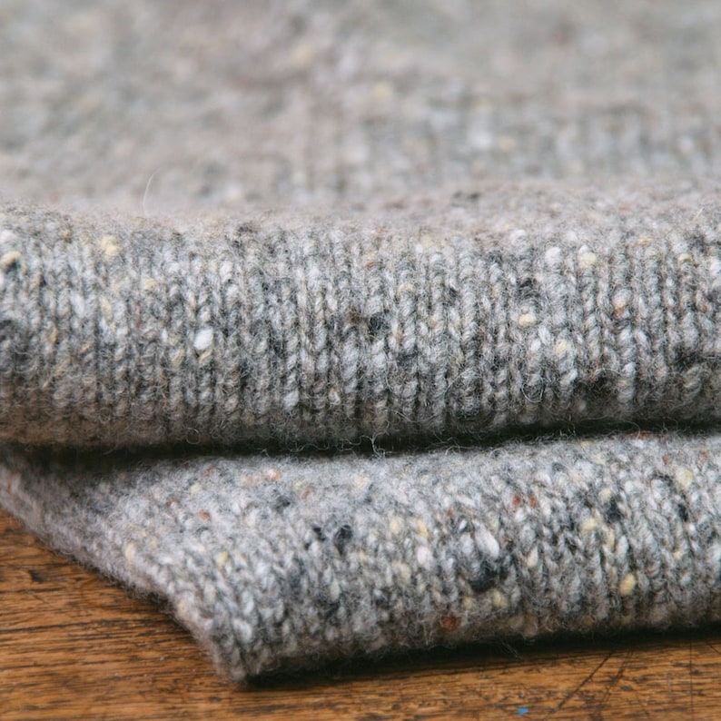 grey Scottish men/'s sweater T-lab Coll Granite Donegal Wool Jumper Donegal wool knitwear gift for him UK gift for men