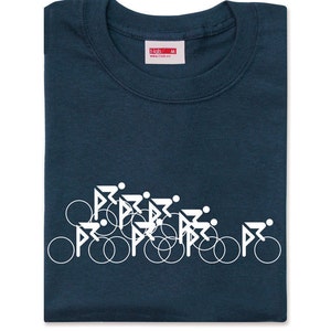 T-lab Peloton navy cycling t shirt, Fathers Day, gift for cyclist, bike graphic tee, cycling tshirt, bike race tee, Tour de France, organic